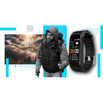 10. Smartwatch GIEWONT Schwarz und Blau 2 Armbänder GW200-7