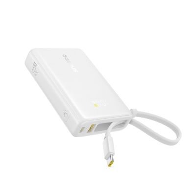 2. Baseus PicoGo 10000mAh 45W Powerbank mit integriertem Kabel und Display - Weiß