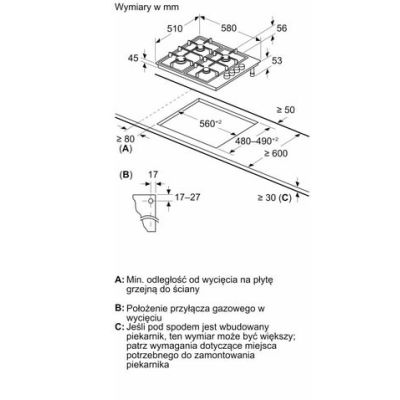 5. BOSCH PBP6B5K80 Gaskochfeld