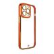 Fashion Case für iPhone 13 Pro Gold Frame Gel Cover Rot