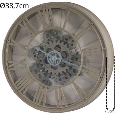 19. Wanduhr mit Drehmechanismus, 38 cm, Cappuccino