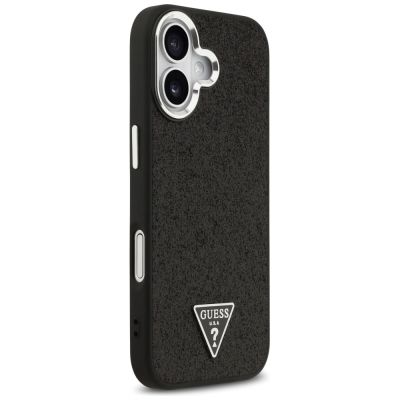 4. Guess Glitter Triangle Logo MagSafe Case für iPhone 17 - Schwarz