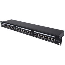 INTELLINET 24-Port Cat6a Patchpanel FTP 1HE schwarz