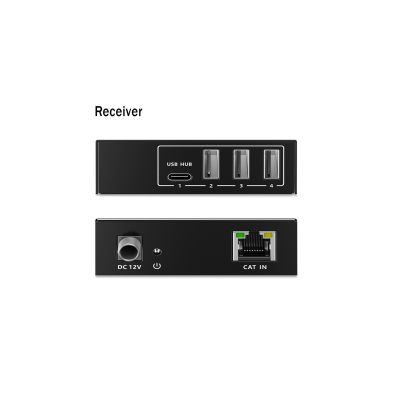 6. Verlängerungskabel (Extender) über verdrilltes Paar Kat. 6A USB 3.1 Gen1 bis zu 100 m, 3x USB-A, 1x USB-C bis zu 5 Gbit/s, 1x RJ45 (Gigabit Ethernet) - Set (Empfänger/Sender)