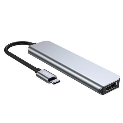 3. HUB Tech-Protect V4 6in1 USB-C – USB-A 3.0 / USB-A 2.0 / USB-C / HDMI / Micro SD / TF / SD-Kartenleser – Grau