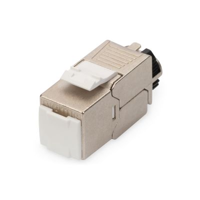66. Keystone-Buchse RJ45 (8P8C) Kat. 6A, STP, geschirmt, werkzeuglos, Stahl, 24 Stück.
