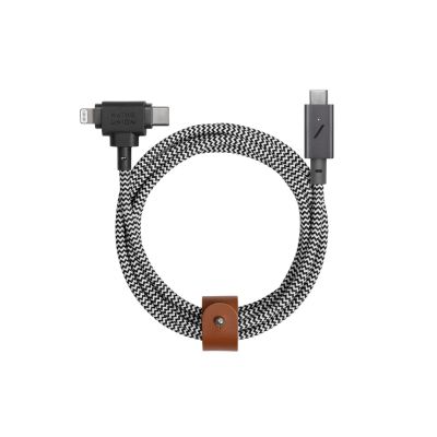 Native Union Gürtelkabel Duo Pro 240W USB-C - USB-C / Lightning, 2,4 m (Zebra)