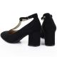 3. Schwarze Wildlederpumps mit Riemen, Mascara 834284