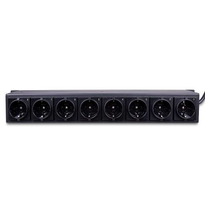 3. Lindy 73025 PDU-Stromverteiler, 8 x Netzsteckdose, 1,5 HE, Schwarz