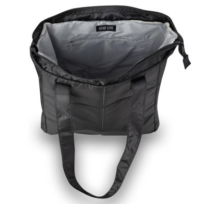 4. GROSSE SCHWARZE DAMEN-SCHULTERTASCHE SEMI LINE