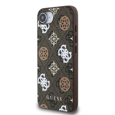 4. Guess PU 4G Peony Case mit MagSafe für iPhone 16e - Braun