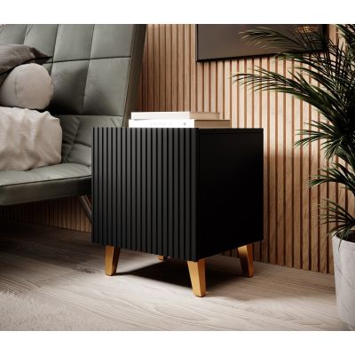 3. PAFOS Nachttisch, 2-teilig, 45 x 40 x H 51 cm, schwarz matt