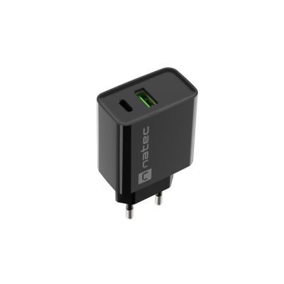2. NATEC RIBERA USB-A + USB-C 20W POWER DELIVERY LADEGERÄT SCHWARZ NUC-2062