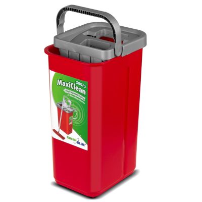 9. GREENBLUE FLACHMOP MIT EIMER UND MAXICLEAN AUSWÜRFMASCHINE + ZWEI HQ-MIKROFASER-KARTUSCHEN, FASSUNGSVERMÖGEN 8L GB870