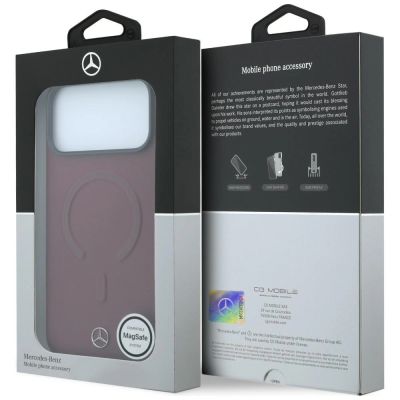 8. Mercedes Leder-3D-MagSafe-Hülle für iPhone 18 Pro / 17 Pro – Burgunderrot