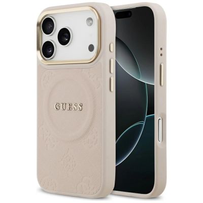 Guess Peony Hot Stamp MagSafe Case für iPhone 17 Pro - Pink