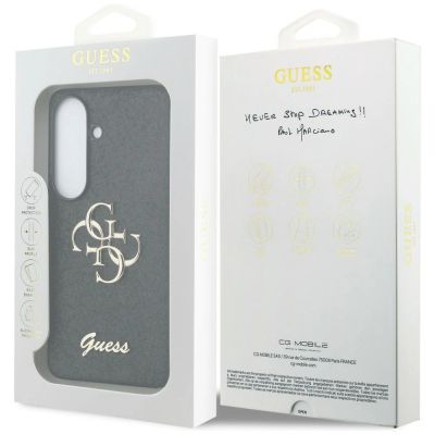 8. Guess Fixed Glitter Big 4G Metal Logo Hülle für Samsung Galaxy S26 - Schwarz