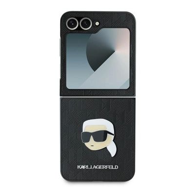 2. Karl Lagerfeld Saffiano Monogram Hülle für Samsung Galaxy Z Flip 6 – Schwarz