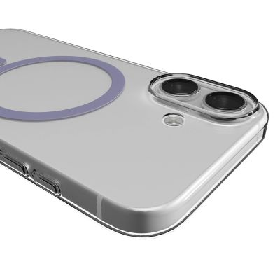 5. Puro Lite Mag TPU+PC-Hülle kompatibel mit MagSafe für iPhone 17 – Transparent mit rosa Ring