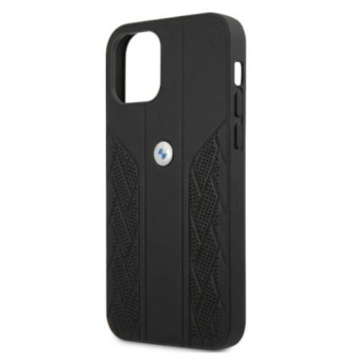 6. BMW Leather Curve Perforate Case für iPhone 12 / iPhone 12 Pro – Schwarz
