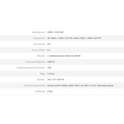 4. Avtek CAM4K Webcam