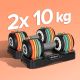 5. REBEL ACTIVE AUTOMATISCH VERSTELLBARE HANTELN AUS GUSSEISEN, SET 2X10 KG, 1 KG SCHLÄGE RBA2335