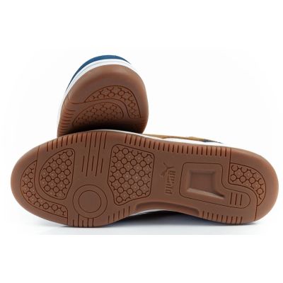 9. Puma Rebound v6 Herren-Sportschuhe, modisch und bequem, weiß, marineblau, braun