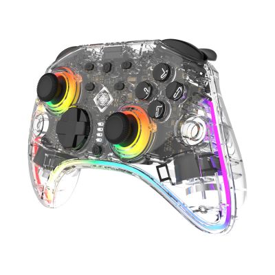 2. Deltaco Gaming GAM-198-T Transparenter Bluetooth/USB-Gamecontroller für Nintendo Switch, Nintendo Switch 2, Nintendo Switch OLED, Android und PC