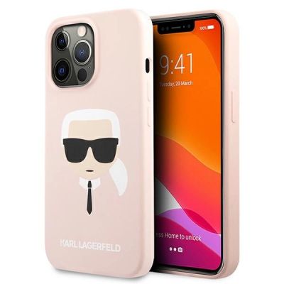 Karl Lagerfeld Silikon Karl`s Head Case für iPhone 13 Pro / 13 6.1" - Hellrosa
