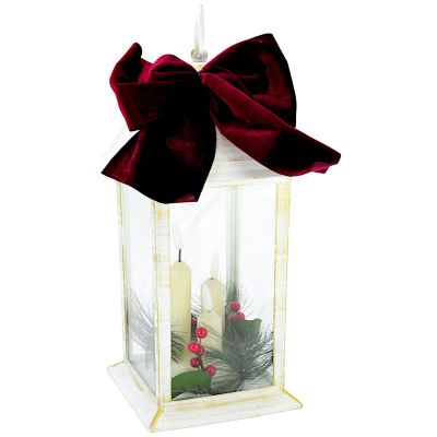 2. LED-Adventslaterne, 30 cm, 3 Kerzen, weiß