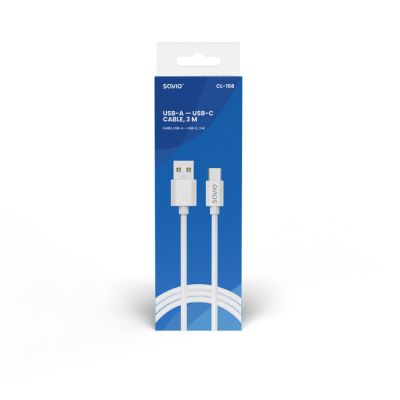 2. SAVIO USB-A – USB-C-KABEL, 3 M, WEISS, CL-168