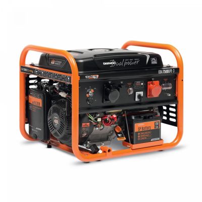 6. Daewoo GDA 7500DPE-3 Generator 6000 W 30 l Benzin Orange, Schwarz