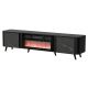 VOLARE TV-Schrank 200x39x49 schwarz/san sebastian + Kamin
