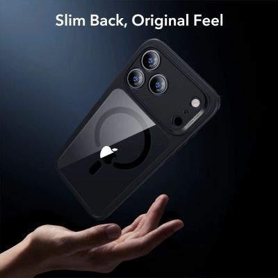6. ESR Classic Hybrid MagSafe + Panzerglas-Set für iPhone 17 Pro - Klares Schwarz