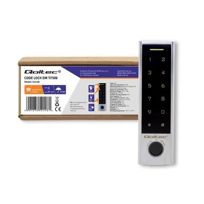 10. QOLTEC TITAN Touch-Codeschloss mit Fingerabdruckleser | RFID | BT 4.0 | Code | Karte | Schlüsselring | Klingel | IP68