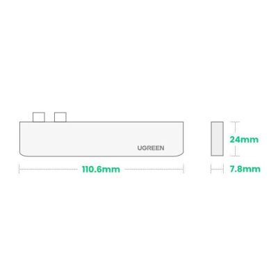 11. HUB Ugreen 60559 2x USB-C / USB-C PD (Thunderbolt 3, 100 W, 4K 60 Hz, 10 Gbit/s) / HDMI 4K 30 Hz / 3x USB 3.0 für MacBook Pro / Air – Grau