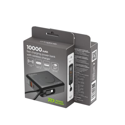 5. GEMBIRD Powerbank 10000 mAh, 20W Schnellladung, kabelloses Laden, Schwarz