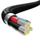 6. Baseus Rapid Series 3in1 USB-C – USB-C/ Lightning /Micro-USB-Kabel 20 W PD 1,5 m – Schwarz