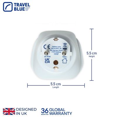 4. TRAVEL BLUE Universal-Reiseadapter WORLD -> SCHUKO, 2 Stück