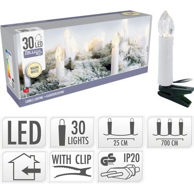 14. Lichterkette für den Weihnachtsbaum, 30 LEDs, warmweiß