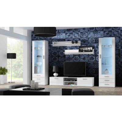 6. SOHO S1 Vitrine weiß/glänzend weiß