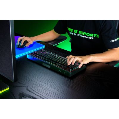 2. Razer BlackWidow V4 Tenkeyless HyperSpeed Gaming-Tastatur USB + RF Wireless + Bluetooth QWERTY Amerikanisches/Internationales Schwarz