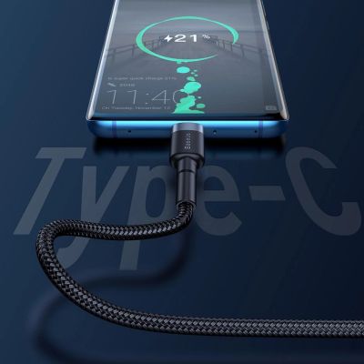 10. Baseus Cafule Kabel USB Typ C SuperCharge 40W Quick Charge 3.0 QC 3.0 Kabel 1m grau-schwarz (CATKLF-PG1)
