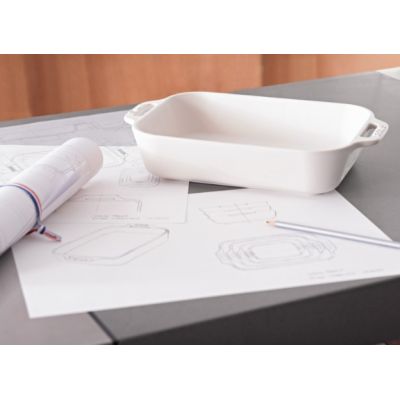 2. Rechteckige Keramikplatte STAUB 40511-151-0 - weiß 4,5 l