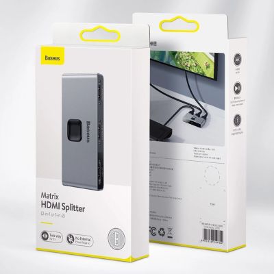 21. Baseus bidirektionaler Switch Splitter Switcher HDMI - 2x HDMI 4K / 30 Hz grau (CAHUB-BC0G)