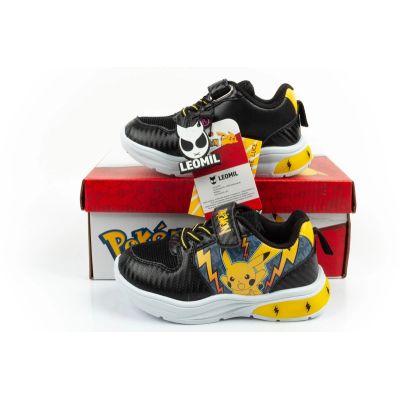 10. Leomil Kinder-Sportschuhe Pokémon-Sneaker, leicht, mit Klettverschluss und LED-Beleuchtung, schwarz-gelb