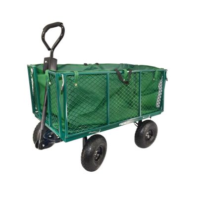AWTOOLS Hochtransportwagen für den Garten mit Abdeckung, 300 kg