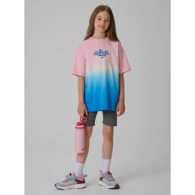 4. Locker geschnittenes Mädchen-T-Shirt mit Aufdruck 4F 4FJRSS26TTSHF4186-91A