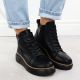 12. Schwarze Damen-Lederstiefeletten mit Keilabsatz Filippo DBT6452