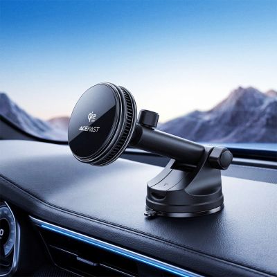 8. Acefast D67 Magnetische Armaturenbrett-Autohalterung mit Qi2 25W kabelloser Lade- und Kühlfunktion – Schwarz